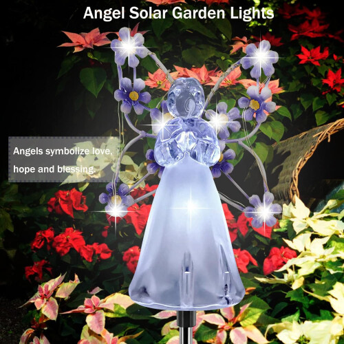 2 Pack Angel Solar Lights Outdoor, Stake Lights 2
