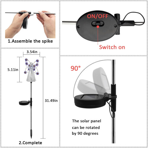 2 Pack Angel Solar Lights Outdoor, Stake Lights 1