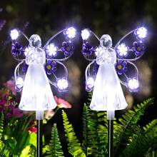 2 Pack Angel Solar Lights Outdoor, Stake Lights