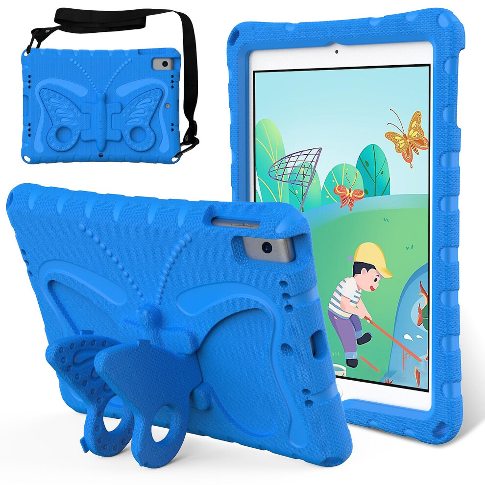 Compatible Ipad 10.2 2021 / 2020 / 2019 Butterfly Bracket Eva Shockproof Tablet Case: Blue 4908972320170