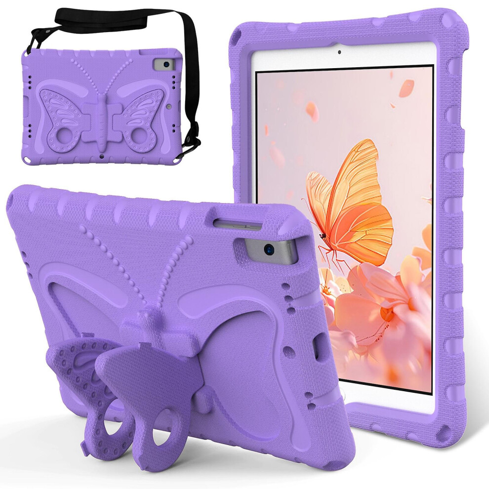 Compatible Ipad 10.2 2021 / 2020 / 2019 Butterfly Bracket Eva Shockproof Tablet Case:light Purple 4908972320200