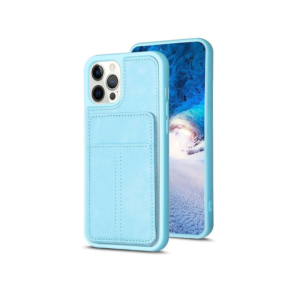 Compatible Iphone Xs Max Frosted Card Bag Phone Case With Holder: Blue 8303483113857
