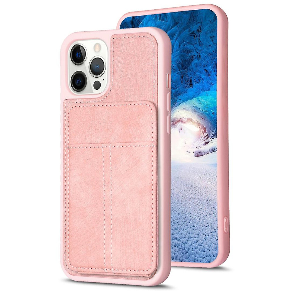 Compatible Iphone Xs Max Frosted Card Bag Phone Case With Holder: Pink 8303483113871