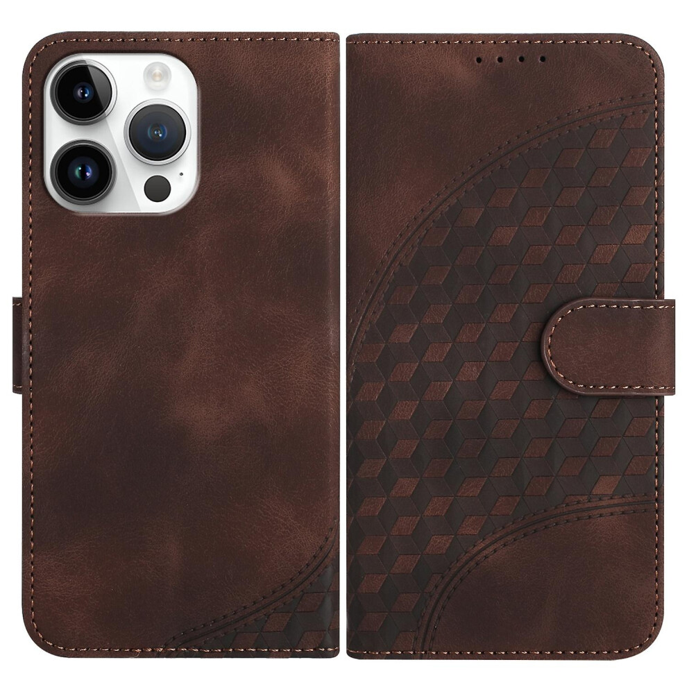 Compatible Iphone 14 Pro Max Elephant Head Embossed Phone Leather Case With Lanyard:coffee 4906754169597