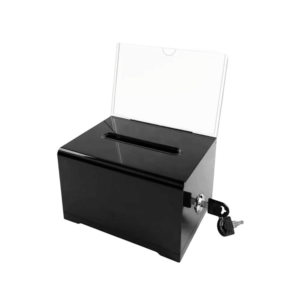 Saudism Plastic Container With Lock And Sign Holder Suggestion Box Acrylic Solid Donation Box Durable Ballot Box Voting