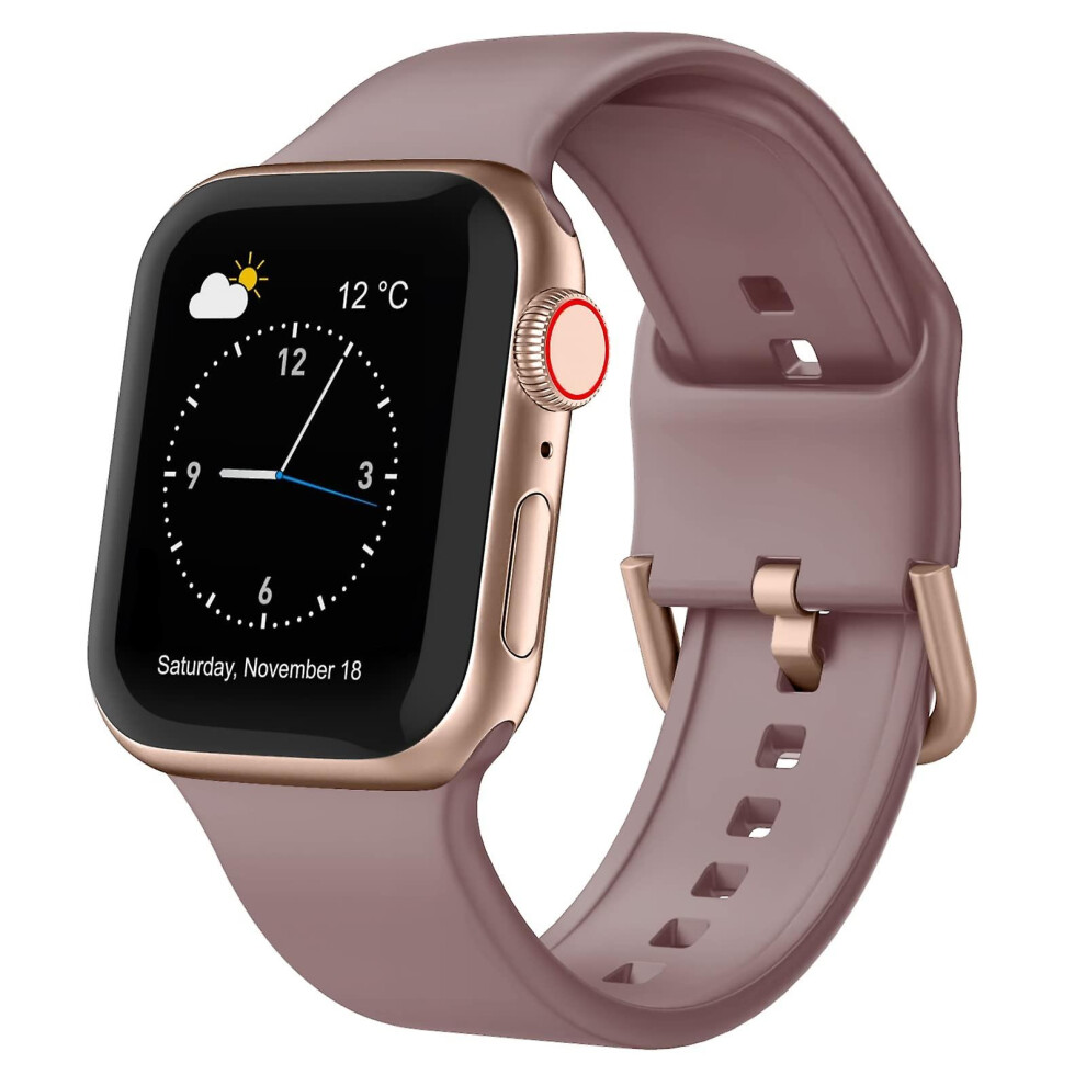 Compatible Apple Watch Se 40Mm Pin Buckle Silicone Watch Band:smoked Purple 6132027143287