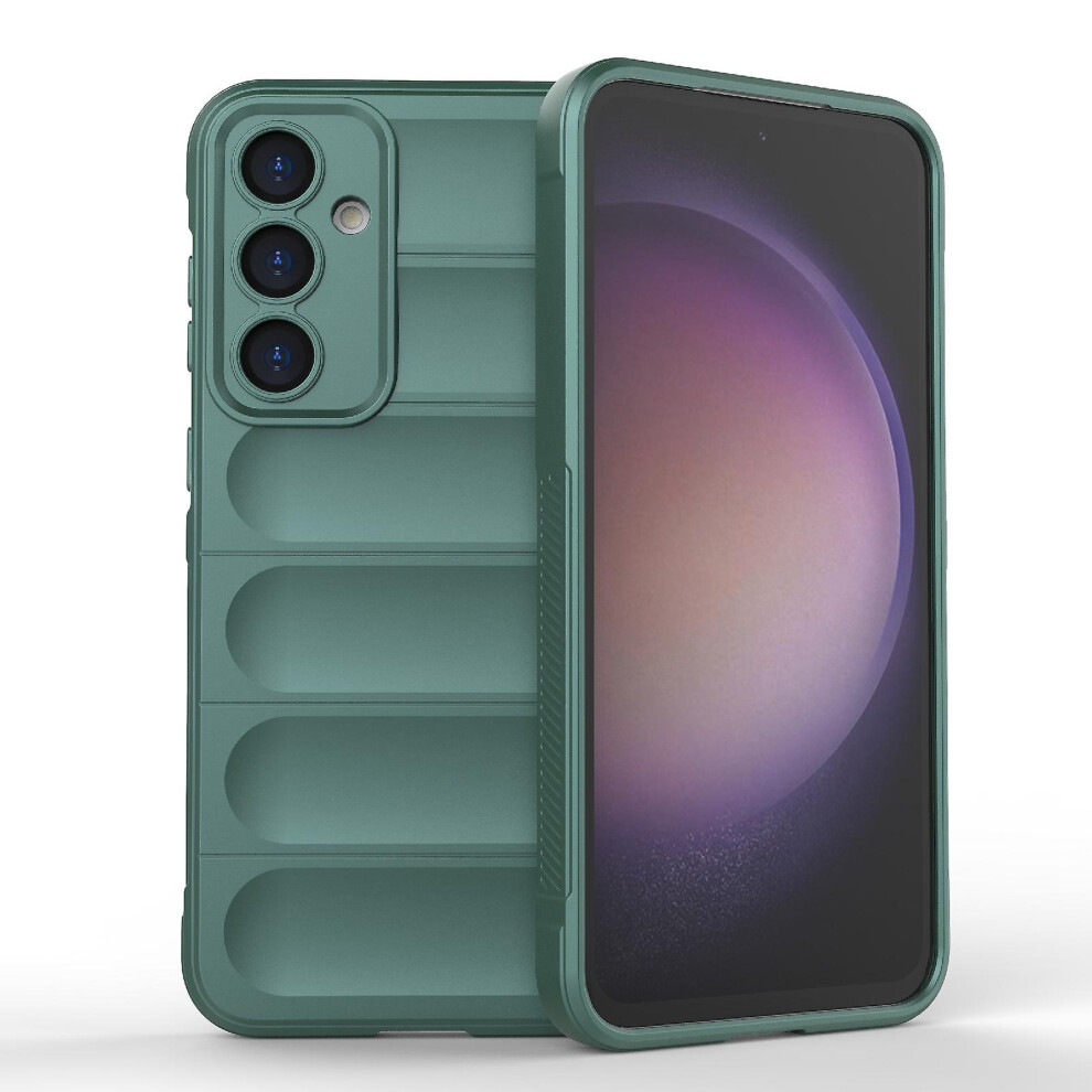 Compatible Samsung Galaxy S23 Fe 5G Magic Shield Tpu + Flannel Phone Case:dark Green 5421786257009