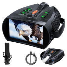 4K Night Vision Goggles, 4.0" HD Screen Night Vision Binoculars for Adults, Camping, Wildlife Observation
