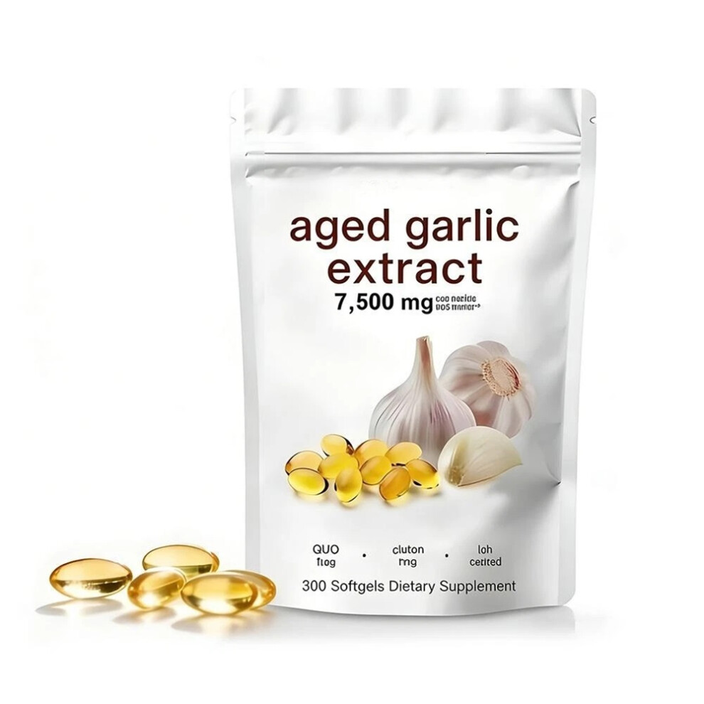 (300 Softgels) 300Pcs Aged Garlic Extract Softgels,7500Mg Odorless | Heart & Immune Support