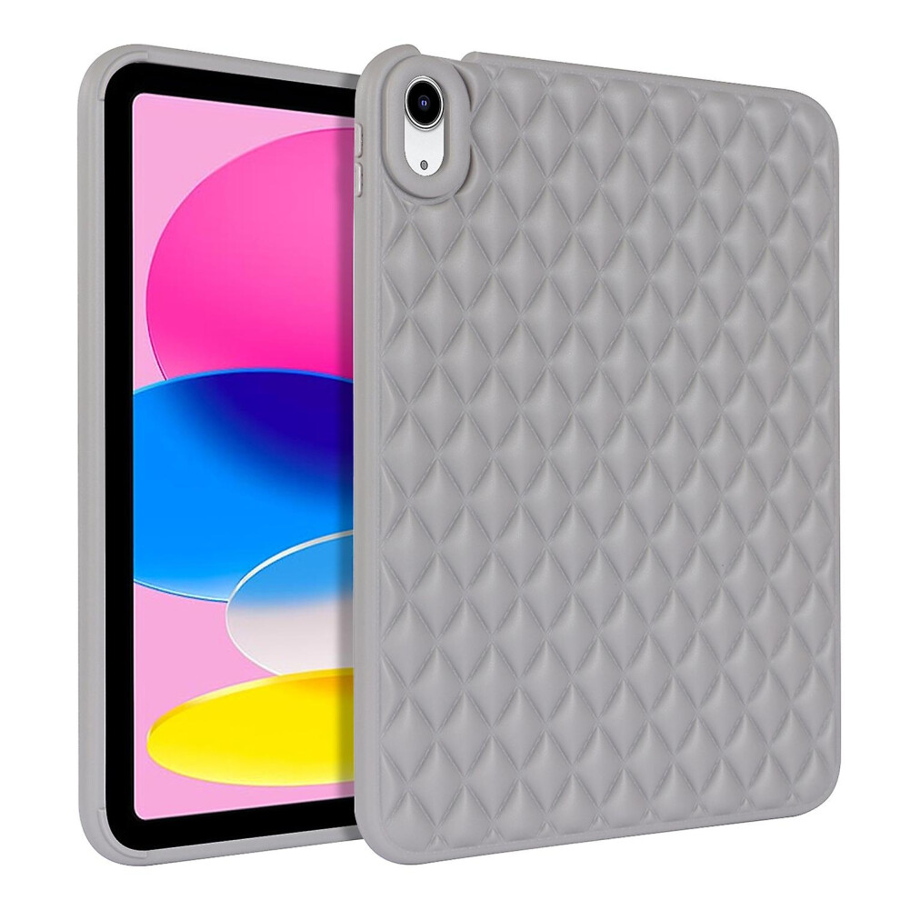 Compatible Ipad 10Th Gen 10.9 2022 Rhombic Tpu Tablet Case: Grey 8361958283016