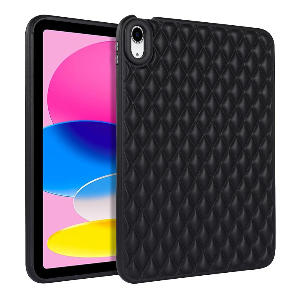 Compatible Ipad 10Th Gen 10.9 2022 Rhombic Tpu Tablet Case: Black 8361958282996