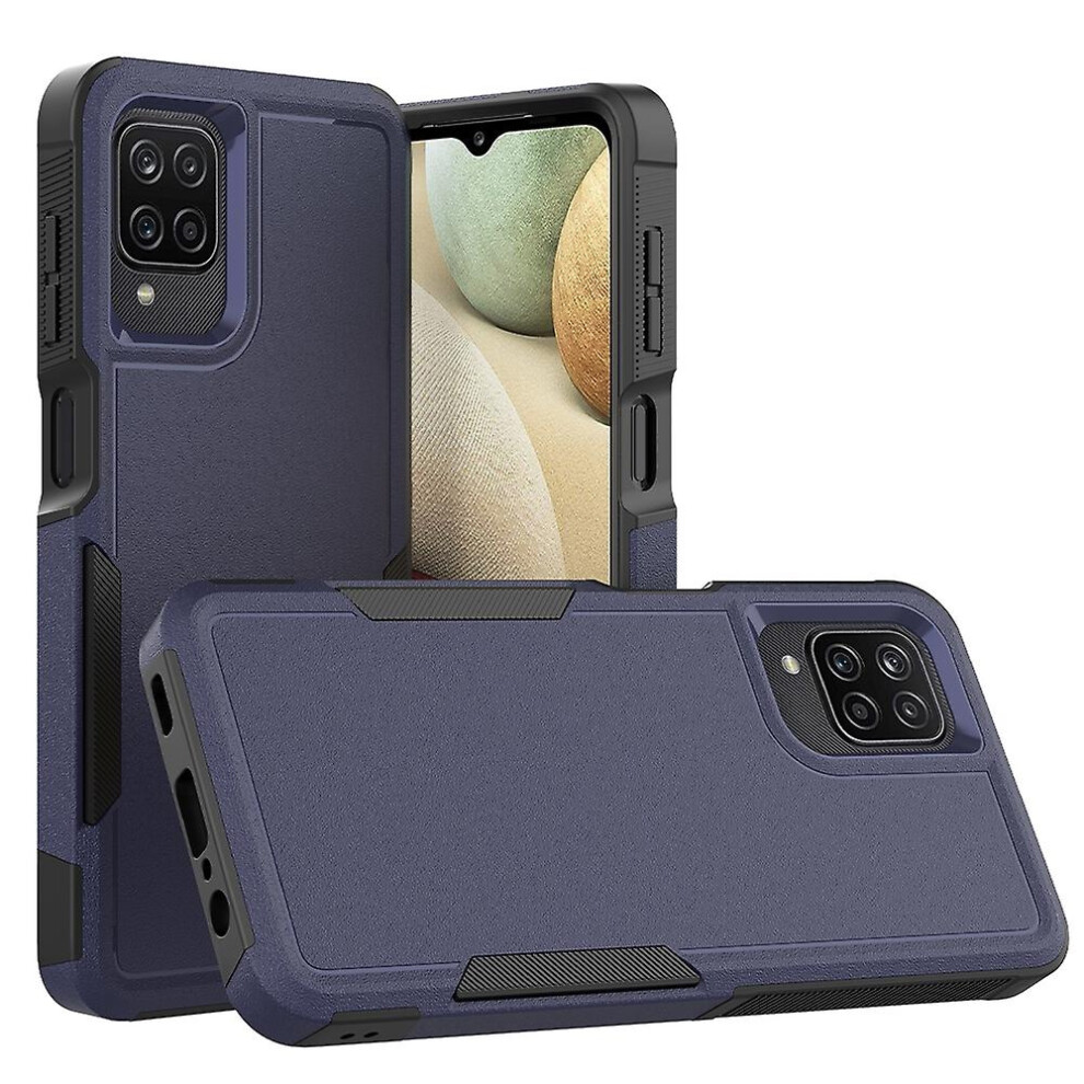 Compatible Samsung Galaxy A12 2 In 1 Pc + Tpu Phone Case:dark Blue 8323175319046