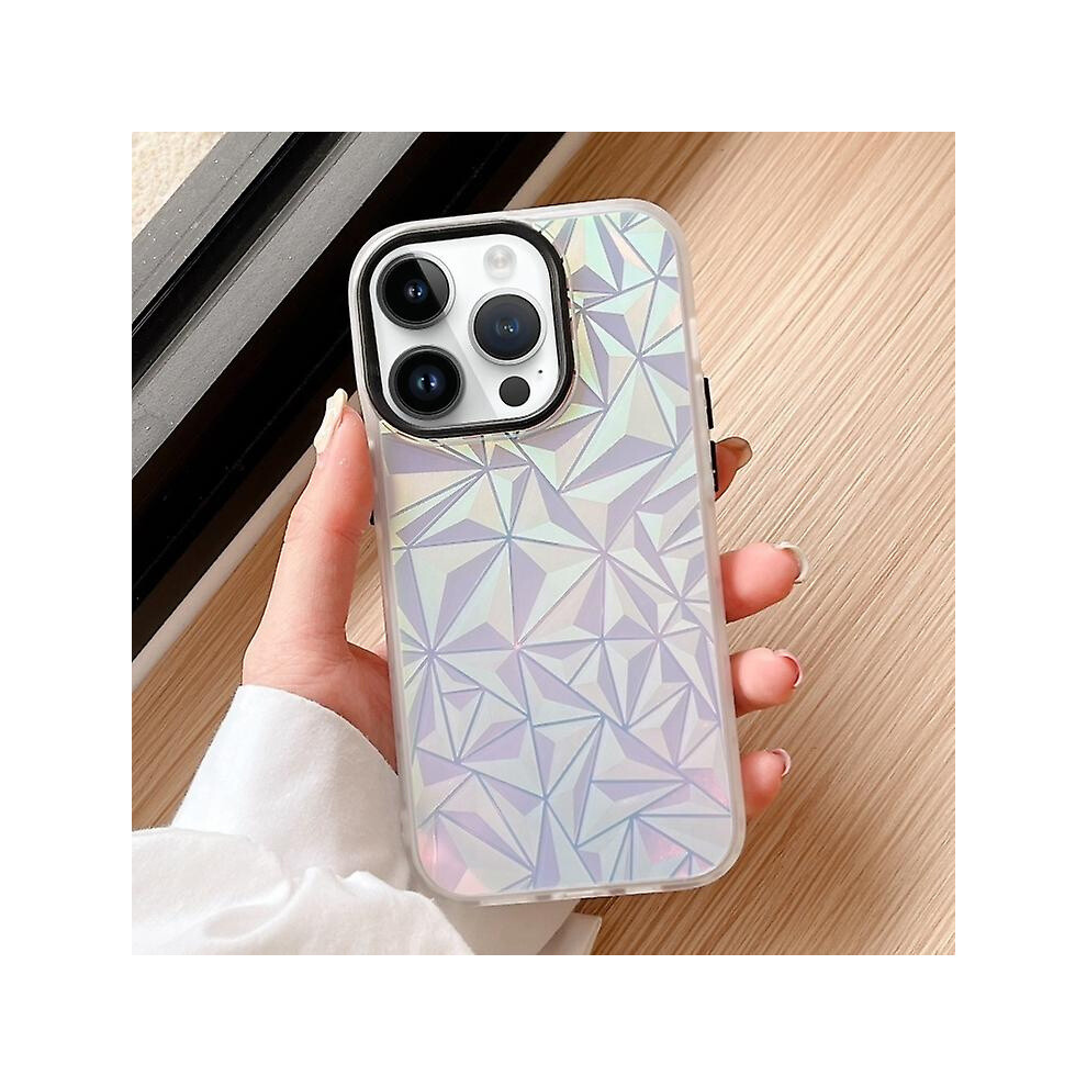Compatible Iphone 11 Laser Diamond Pattern Frosted Phone Case: Black 7682067333241