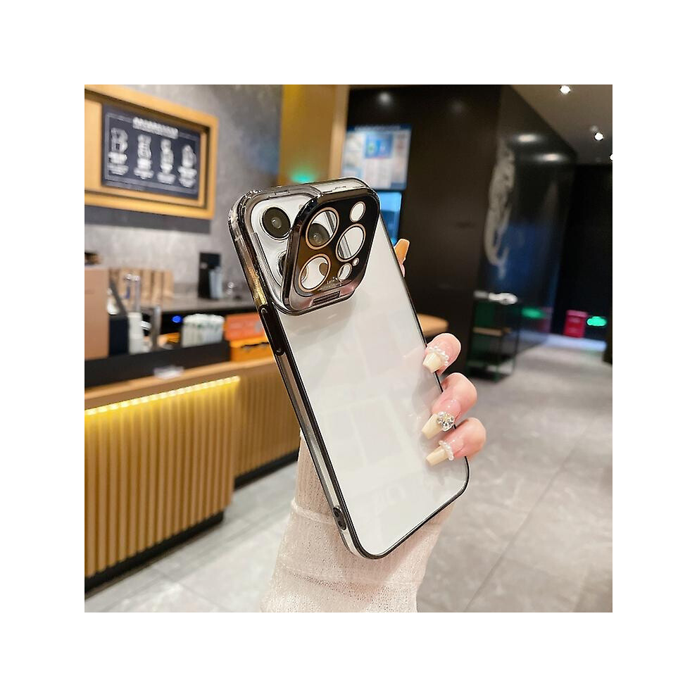 Compatible Iphone 14 Pro Max Electroplated Lens Protectoin Holder Tpu Phone Case: Black 8303483114502