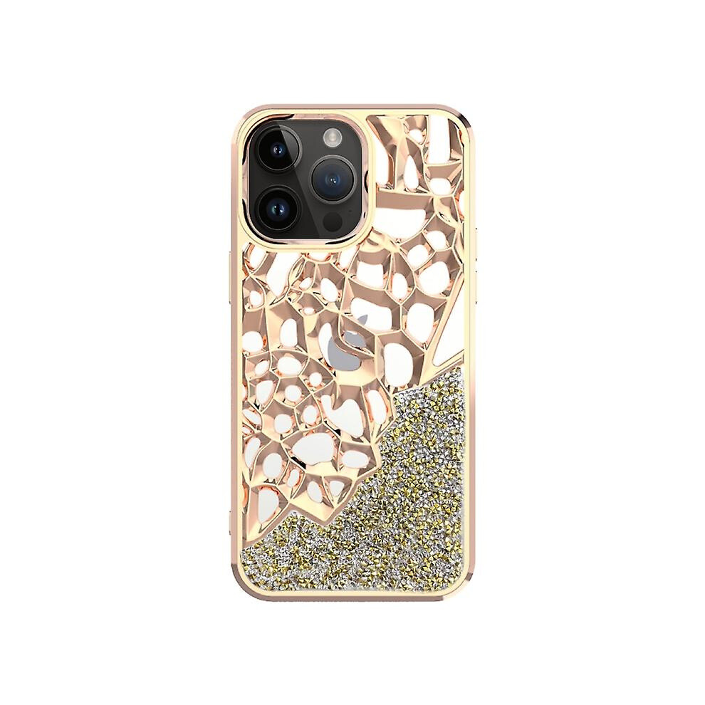 Compatible Iphone 11 Diamond Style Hollow Heat Dissipation Electroplated Tpu Phone Case: Gold 5484829341257