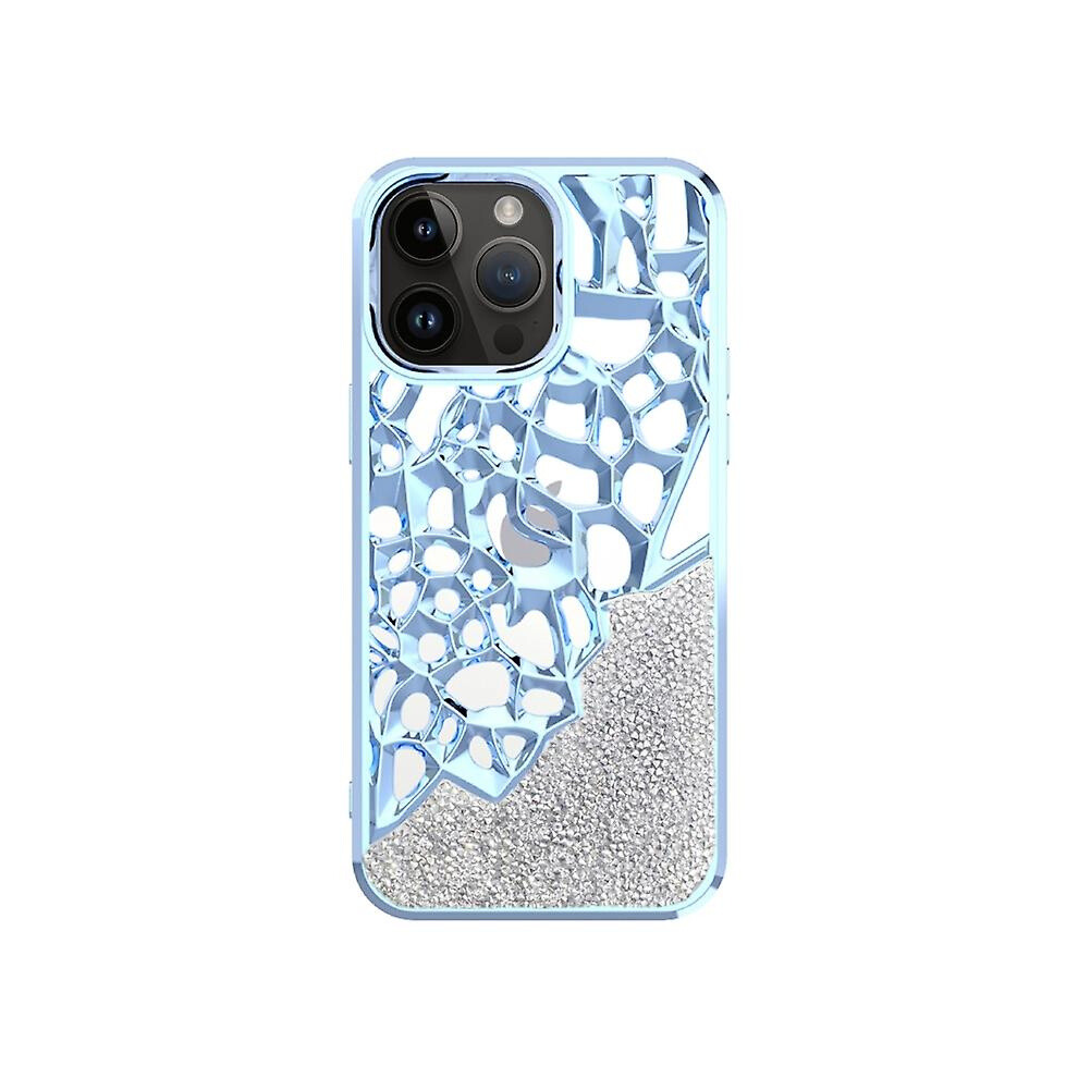 Compatible Iphone 11 Diamond Style Hollow Heat Dissipation Electroplated Tpu Phone Case: Blue 5484829341240