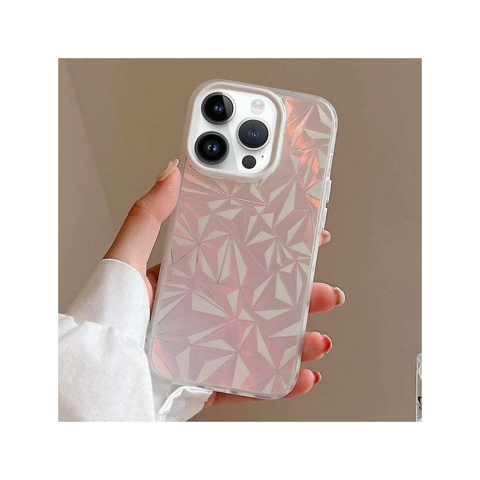 Compatible Iphone 13 Pro Laser Diamond Pattern Frosted Phone Case: White 5207287340361