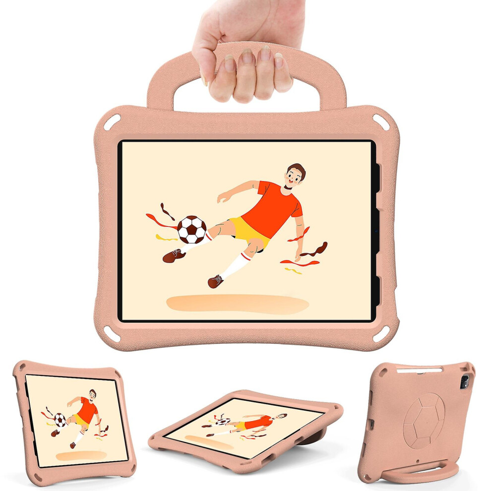 Compatible Ipad Air 11 2024 Handle Football Shaped Eva Shockproof Tablet Case:light Pink 3581503313301