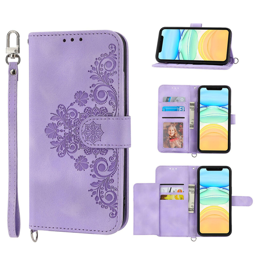 Compatible Iphone 14 Plus Case, Leather Wallet Flip Case With Strap: Purple 5207287340460