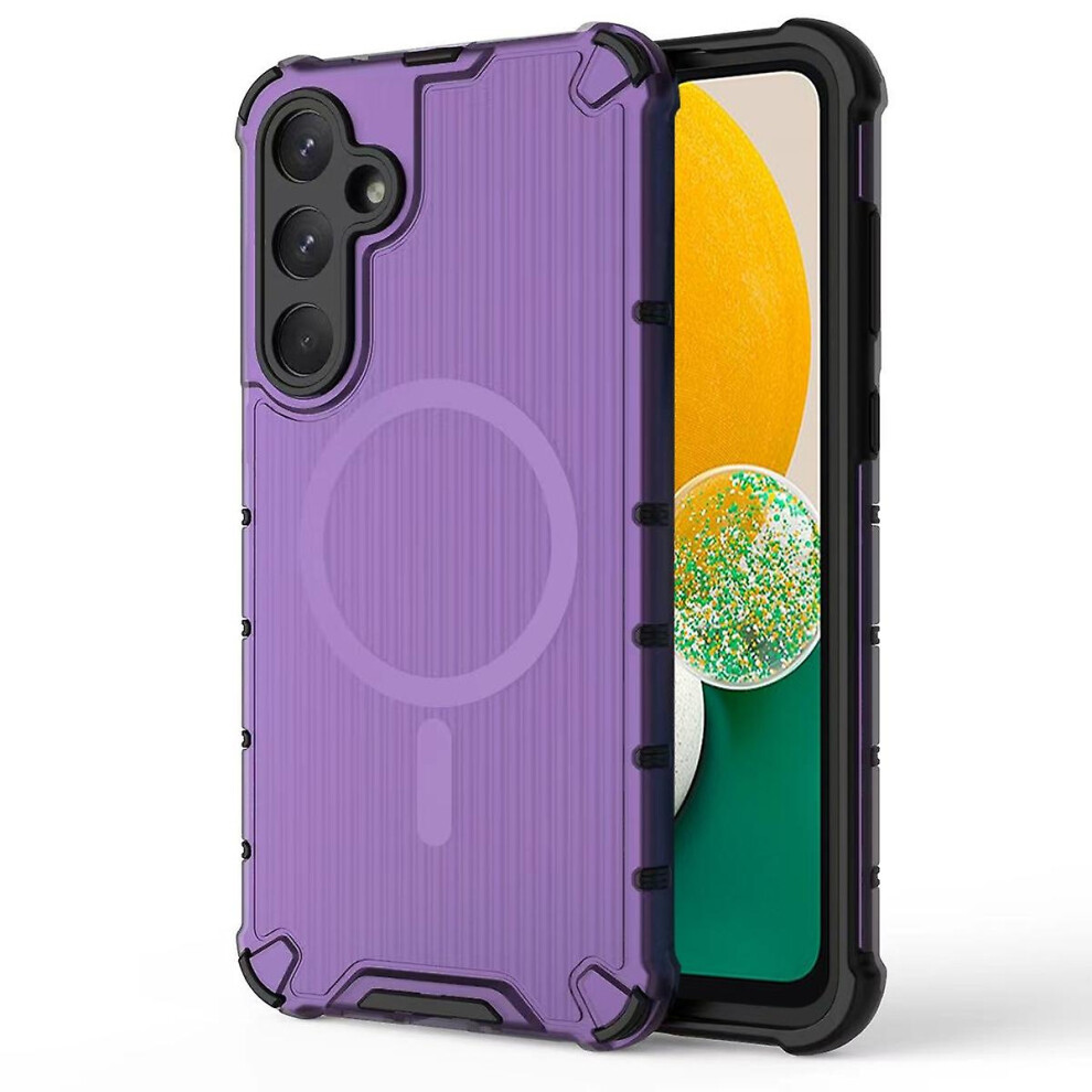 Compatible Samsung Galaxy S23+ 5G Grating Airbag Shockproof Magsafe Frosted Phone Case: Purple 3035171375852