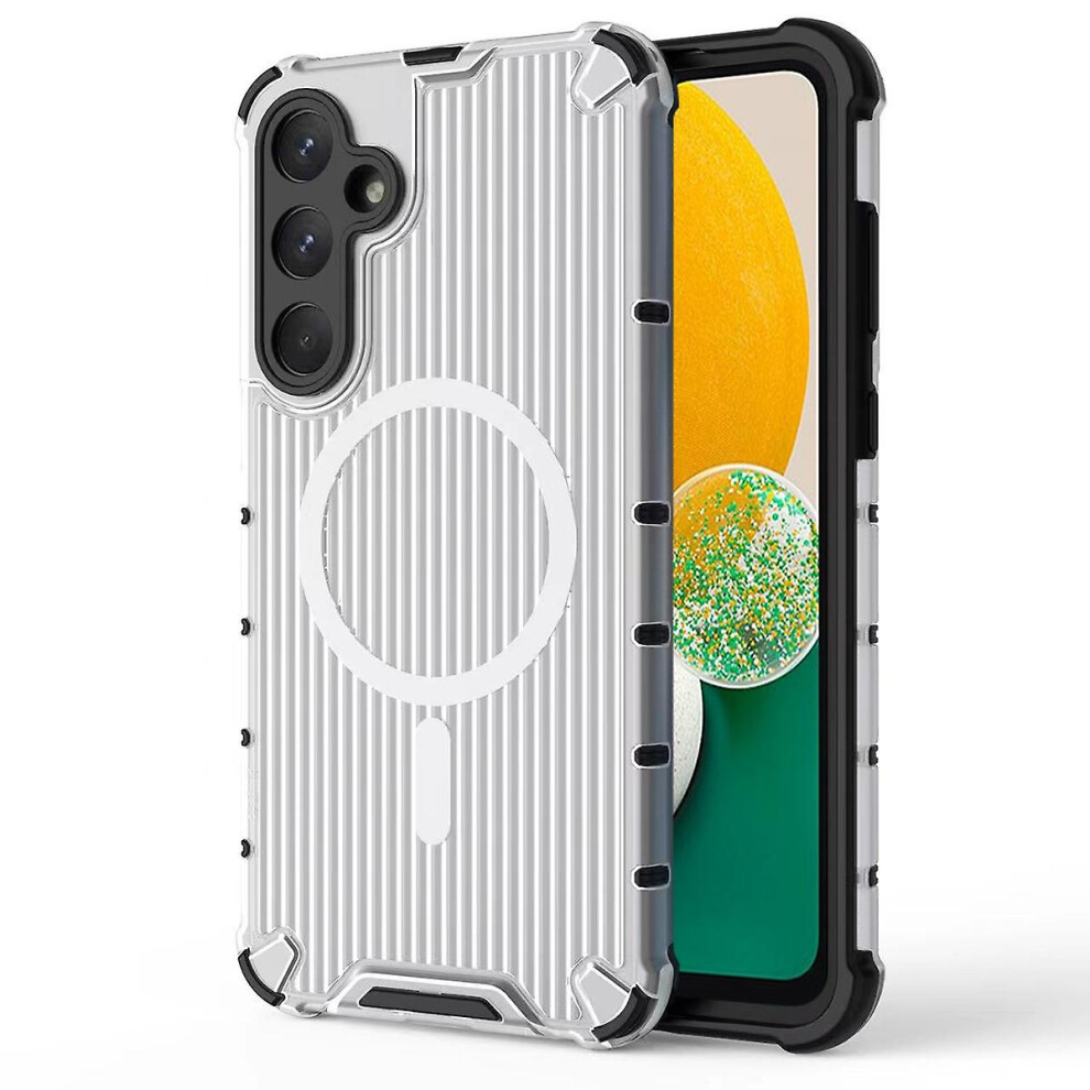 Compatible Samsung Galaxy S24 5G Grating Airbag Shockproof Magsafe Frosted Phone Case:transparent 4951152351464