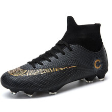 Outdoor High-top Non-slip Soccer Cleats Training Sneakers compatible Men:36-Black Long Nail