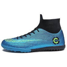 Outdoor High-top Non-slip Soccer Cleats Training Sneakers compatible Men:44-Blue Broken Nail