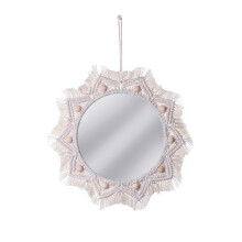 Macrame Spiegel Handgemaakte Wandtapijt Make- Spiegel Compacte Bohemen Decoratie Thuis Slaapkamer Decoratieve Wandspiegel