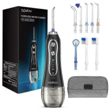 Hydropulseur sans fil H2ofloss HF-6, 5 embouts, portable, rechargeable, étanche IPX7, pour soins dentaires, buccaux et soutien-gorge MS
