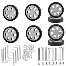 8 Stuks Kofferwielen Vervanging, 2,36 Inch/60 mm Dik 0,47 Inch/12 mm Resistente Rubberen Mute Caster Vervangende Bagagewielen B