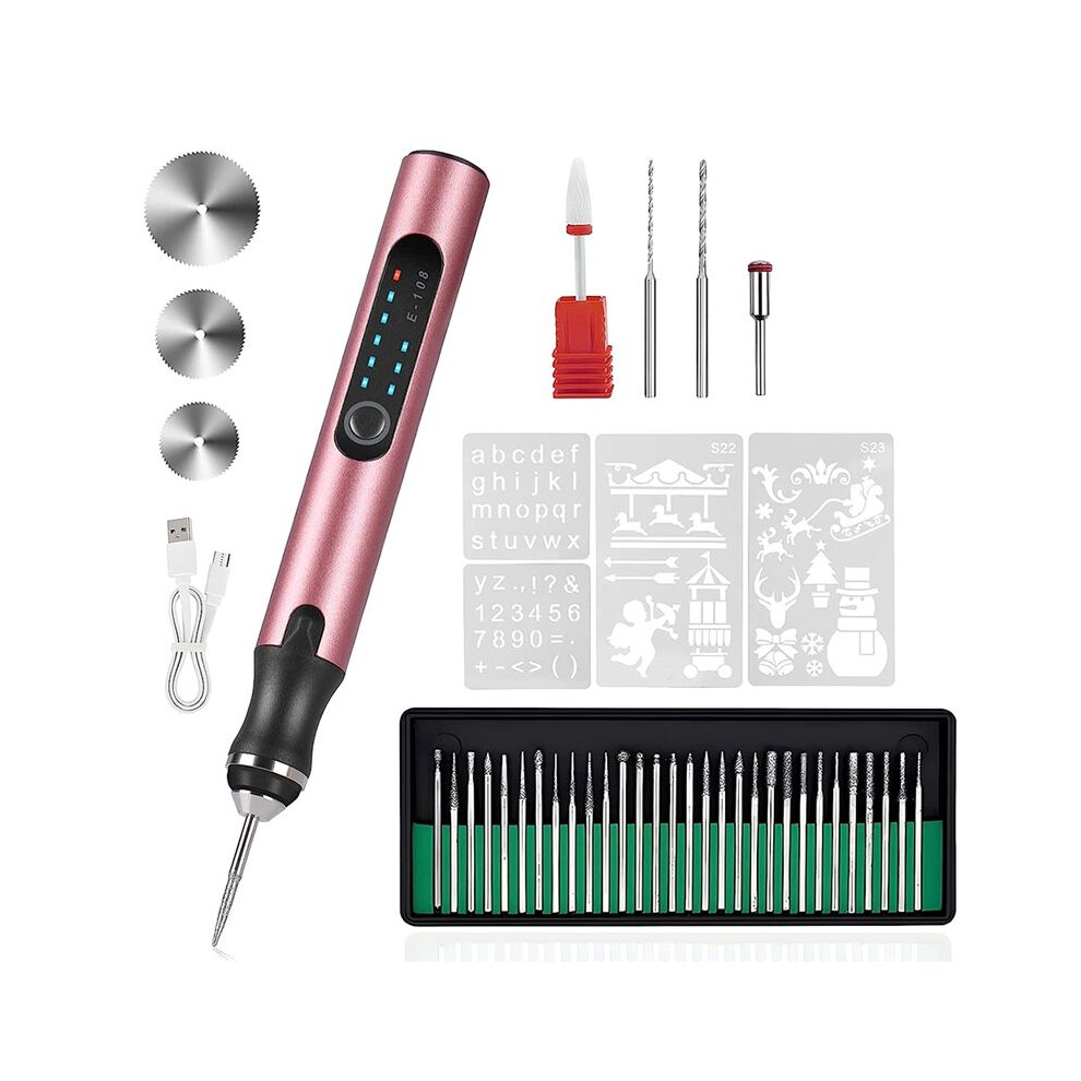 Electric Engraving Pen With 37 Bits, Rechargeable Cordless Engraving Machine, Diy Engraver For Wood Glass Stone Carving 4713147210350
