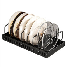 Organizzatore per Pentole e Padelle Sottopensile, Portacoperchi Scorrevole e Portapentole da Cucina, Organizer Estraibile per Pentole e Padelle