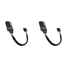 2X Connecteur Hub USB 9 Broches Répartiteur USB 1 à 3 USB2.0 Câble de Carte D'en-Tête 9 Broches pour le Refroidissement par Eau pour le Test de