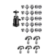 21Pcs Hot Shoe Adapter Mount Camera Set & 5Pcs 1/4 Inch Plate Mounting Screw D-Ring Screw Adapter
