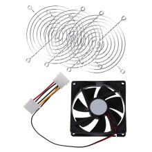 3Pcs 120mm 4.7inch Metal Fan Guard Protective Grill with  12V 4 Pin Black Plastic PC Cooling Fan 90mm x 90mm x 25mm