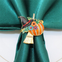 4pcs Halloween Napkin Rings Pumpkin Witch Napkin Holders Serviette Buckles Halloween Parties Supply Table Decorations
