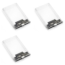 3X Boîtier de Disque Dur Externe USB 3.0 pour SSD  2,5 Pouces, Boîtier Transparent pour Disque Dur Externe