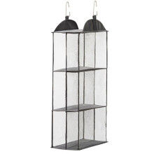 Eco-Friendly Hanging Tote Bag Organizer - Dust-Proof, Transparent Storage Solution for Closets Storage Bag Black 3 Layer