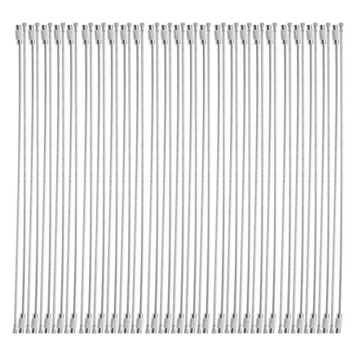 Stainless Steel 20cm Wire Keychain Cable Key Ring (50pcs)