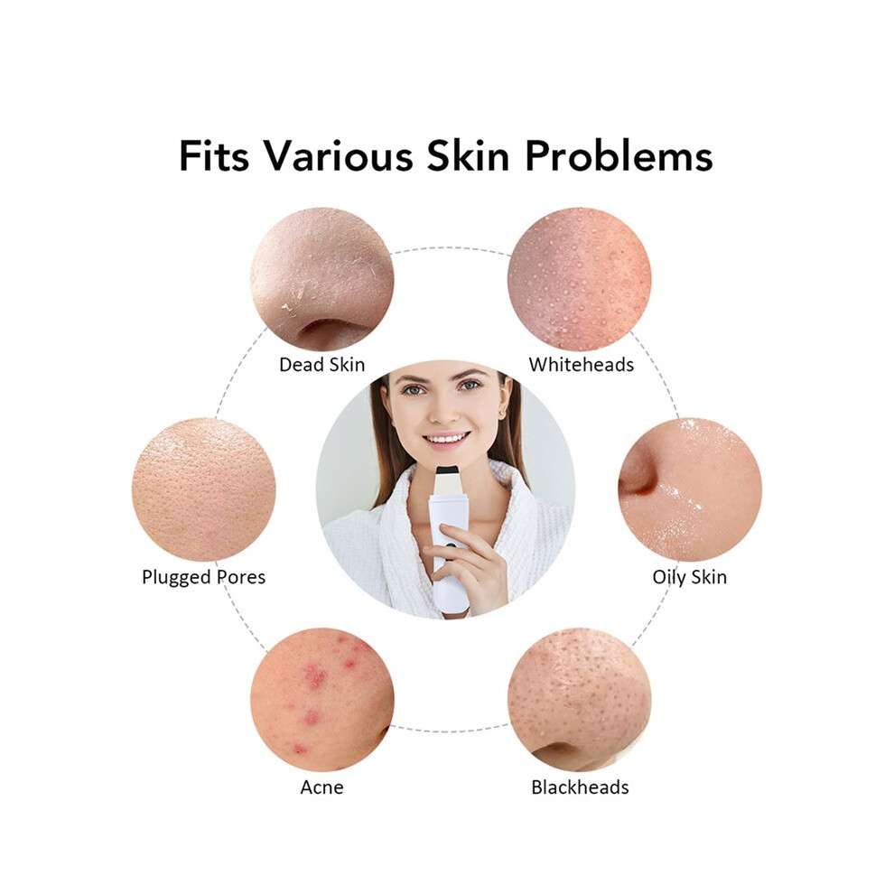 Ultrasonic Skin Scrubber Skin Spatula Ion Deep Face Cleaning 4 Modes Facial Lifting Ultrasonic Cleaner Skin Care Device