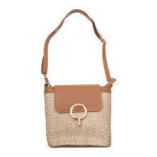 Small Straw Bucket Bags for Women Summer Crossbody Bags Lady Travel Purses and Handbags Female Shoulder Simple Bag Brown