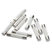 10 pezzi AC 250 V 15 A 6 x 30 mm, tubo fusibile cilindrico ad alta velocita' bianco + argento
