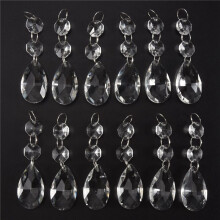 96 Pcs Chandelier Crystal Prisms Pendants Set 38 mm Clear Teardrop Icicle Chandelier Crystals Parts Replacement Crystals