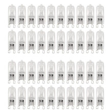 40Pcs G9 Halogen Light Bulbs,25W Clear Halogen Lamps Dimmable,Warm White 2800K for Chandeliers,Pendants,Landscape Lights