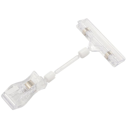 3pcs 6.5 Inch Height Transparent Plastic Double Clips Adjustable  Sign Card Display Holder 1