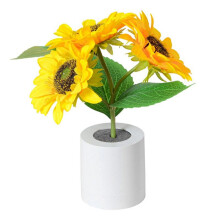 C Rechargeable Sunflower LED Simulation Night Light Table Lamp Simulation Flowers Decorative Desk Lamp