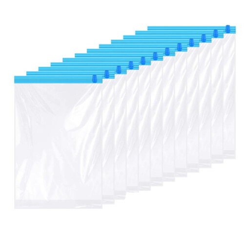12 Pack Reusable Roll  Compression Bags,40X60cm Medium Vacuum Storage Bags for Travel,Saving Storage Packing Bags
