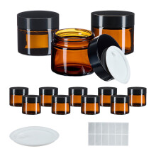 Cremetiegel aus Braunglas, 60 ml, UV-Schutz, auslaufsicher