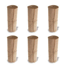 6X Burlap Doily Roll-30CMx275cm. No-Fray Anti-Slip Blanket with Design. Burlap Fabric Rolls are