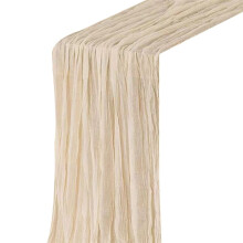 Cheesecloth Table Runner Boho Gauze Cheese Cloth Table Runner Rustic Sheer Runner Long for Wedding Beige 4Pcs